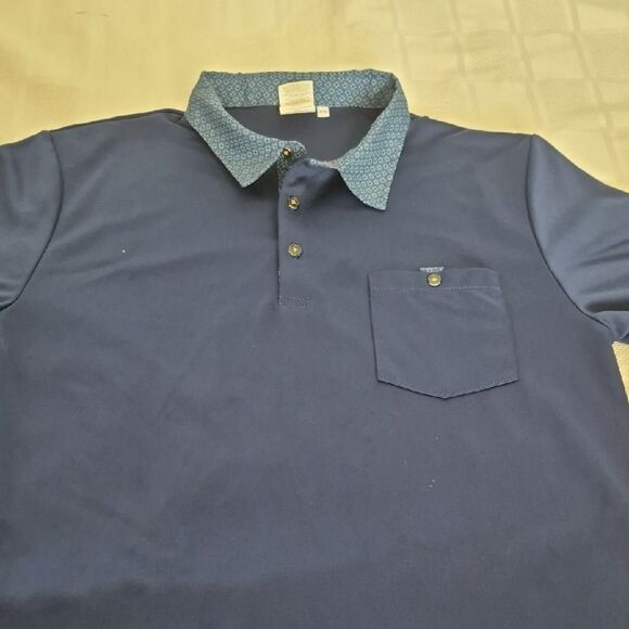 Fourmy Deep Blue Polo with Patterned Collar - Picture 16 of 16